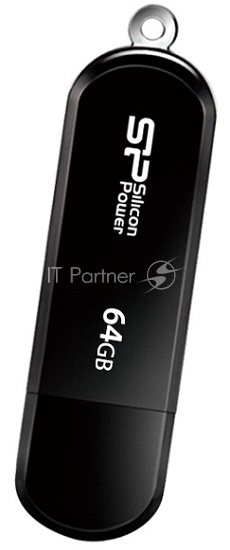Флеш Диск 64GB SILICON POWER LuxMini 322 черный, SP064GBUF2322V1K, USB 2.0