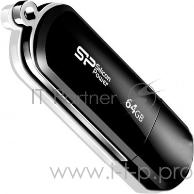 Флеш Диск 64GB SILICON POWER LuxMini 322 черный, SP064GBUF2322V1K, USB 2.0