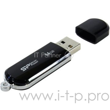 Флеш Диск 64GB SILICON POWER LuxMini 322 черный, SP064GBUF2322V1K, USB 2.0