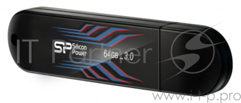 Флеш Диск 64GB SILICON POWER Blaze B10 черный, SP064GBUF3B10V1B, USB 3.0
