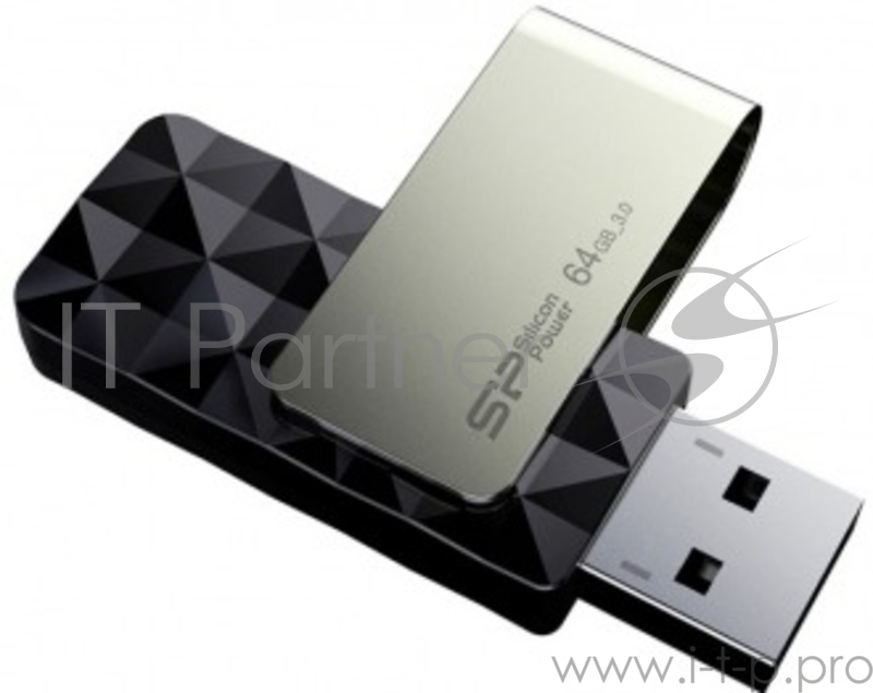 Флеш Диск 64GB SILICON POWER Blaze B10 SP064GBUF3B30V1K USB3.0 черный/серый