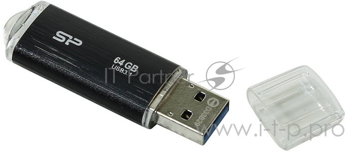 Флеш Диск 64GB SILICON POWER Blaze B02 черный, SP064GBUF3B02V1K, USB 3.0