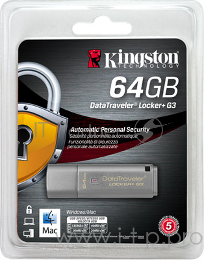 Флеш Диск 64GB Kingston DataTraveler LPG3 DTLPG3/64GB USB3.0 серебристый