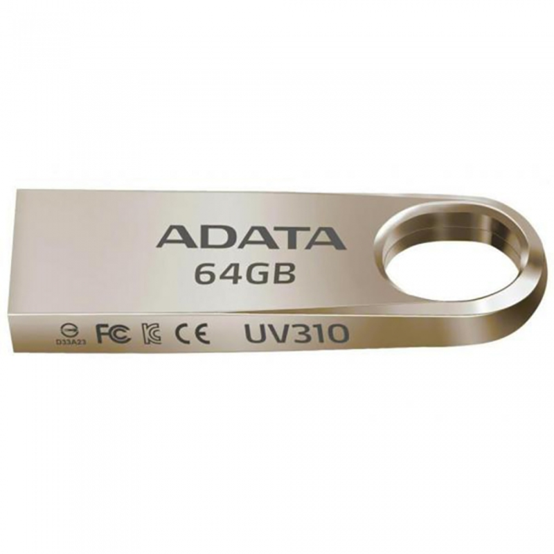 Флеш Диск 64GB A-DATA UV210, USB 2.0, Металлич., Серебро