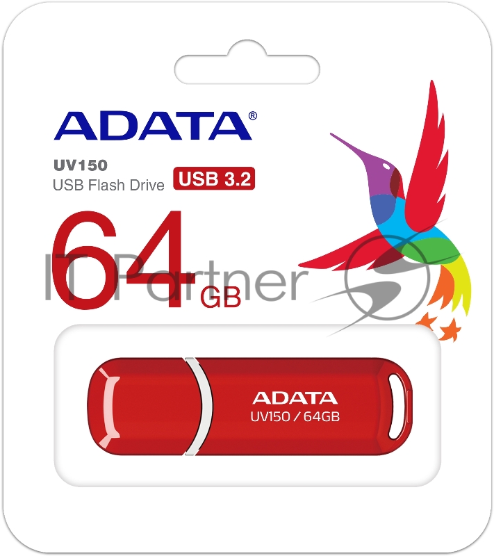 Флеш Диск 64GB A-DATA UV150, USB 3.0, Красный