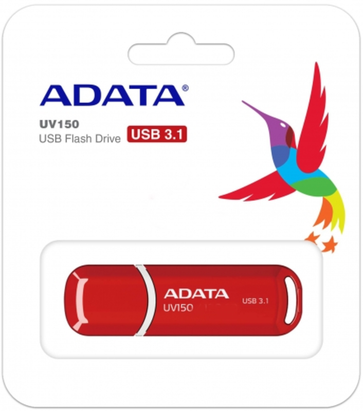 Флеш Диск 64GB A-DATA UV150, USB 3.0, Красный