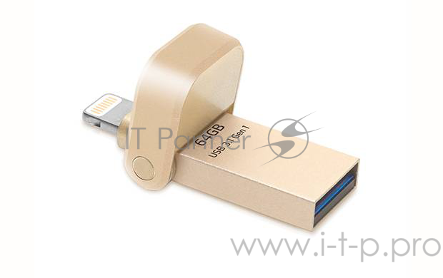 Флеш Диск 64GB A-DATA i-Memory AI920, USB 3.1/Lightning, Gold