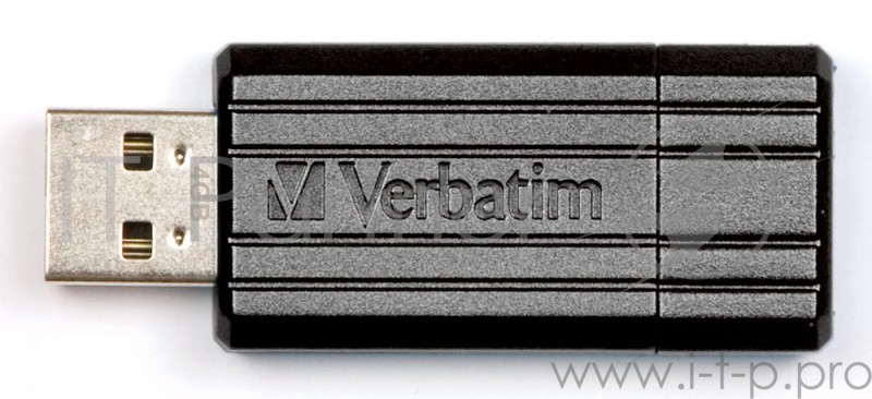 Флеш Диск 32GB VERBATIM PinStripe черный, 49064, USB 2.0