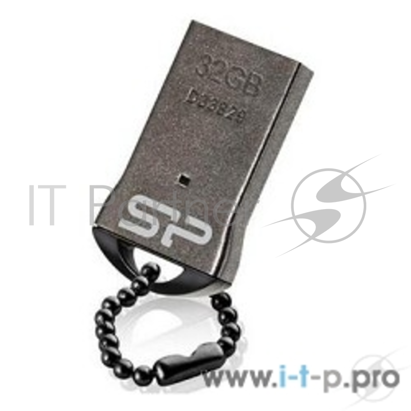 Флеш Диск 32GB SILICON POWER Touch T01 черный/серебристый, SP032GBUF2T01V1K, USB 2.0