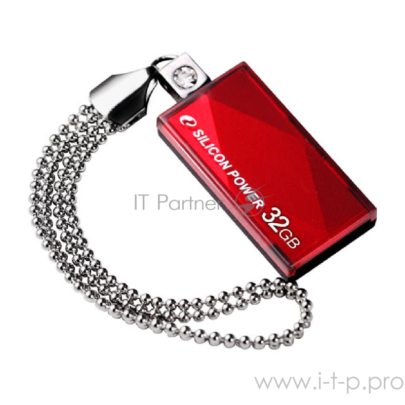 Флеш Диск 32GB SILICON POWER Touch 810 красный, SP032GBUF2810V1R, USB 2.0