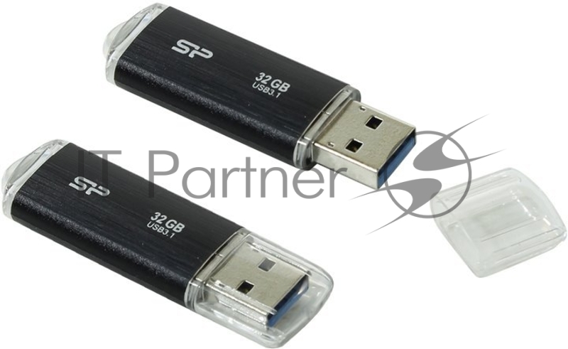 Флеш Диск 32GB SILICON POWER Blaze B02 черный, SP032GBUF3B02V1K, USB 3.1