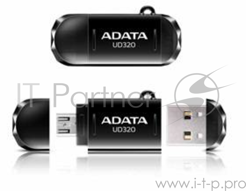 Флеш Диск 32GB A-DATA DashDrive UD320 OTG, USB 2.0/MicroUSB, Черный