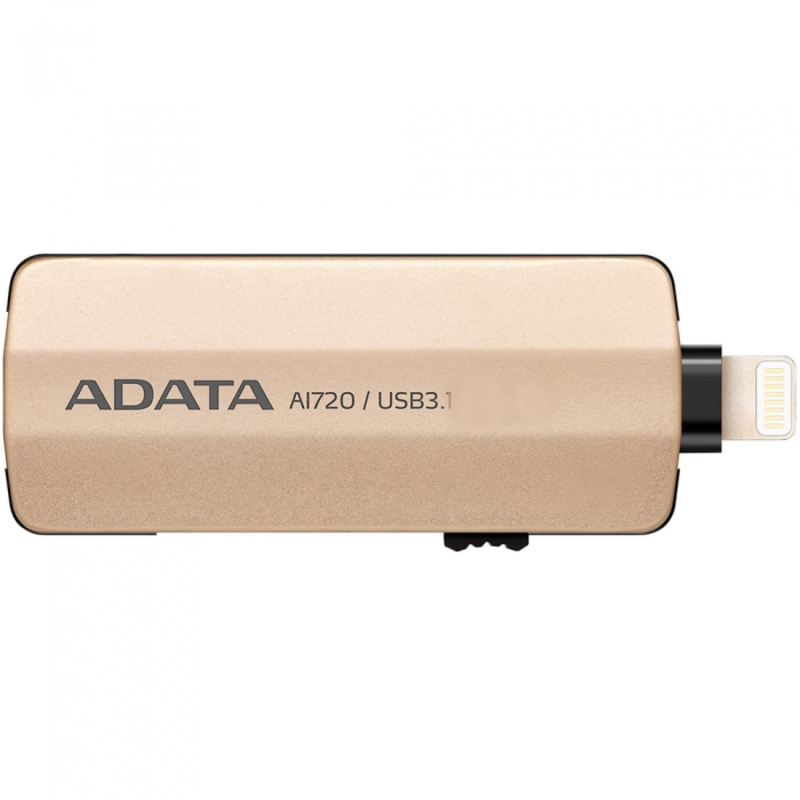 Флеш Диск 32GB A-DATA i-Memory AI720, USB 3.1/Lightning, Gold