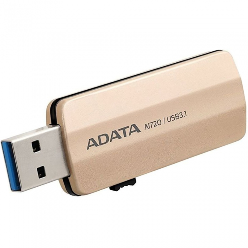 Флеш Диск 32GB A-DATA i-Memory AI720, USB 3.1/Lightning, Gold