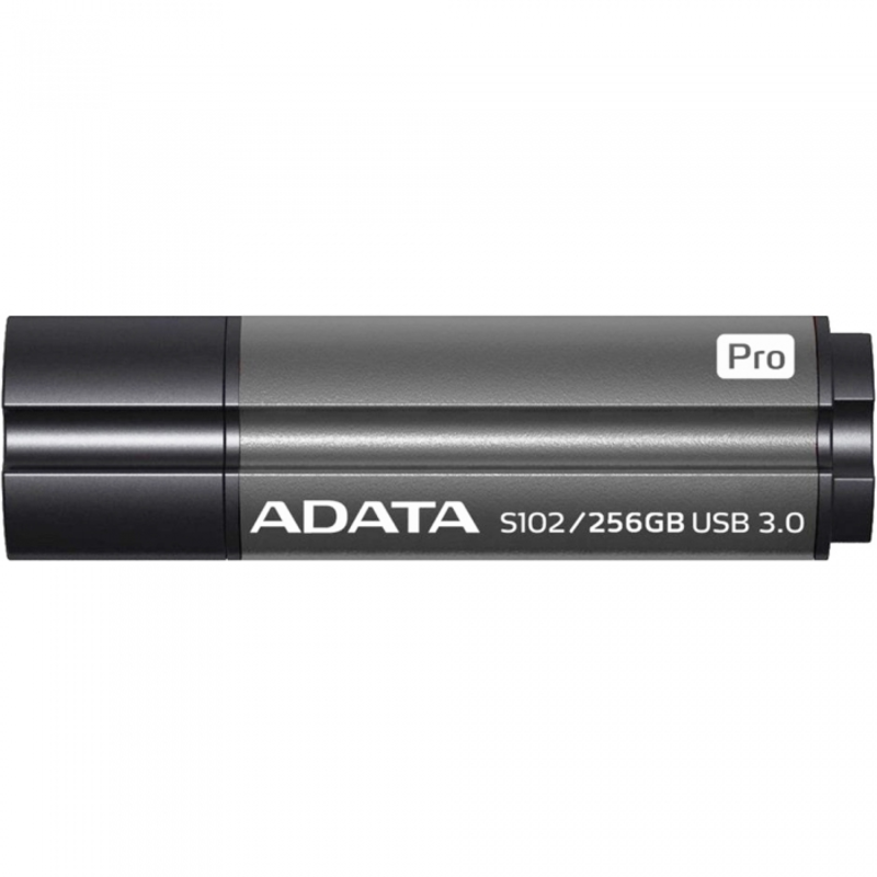 Флеш Диск 256GB A-DATA S102 PRO, USB 3.0, Серый алюминий (Read 600X)