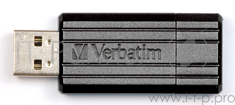 Флеш Диск 16GB VERBATIM PinStripe черный, 49063, USB 2.0
