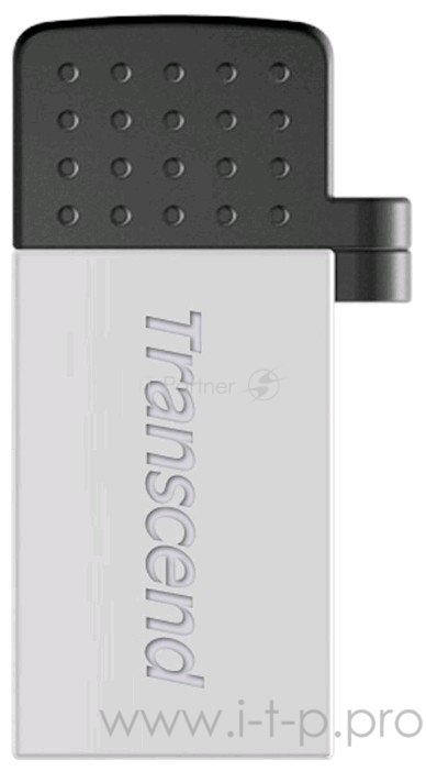Флеш Диск 16GB Transcend JetFlash 380, USB 2.0,OTG,металл серебро