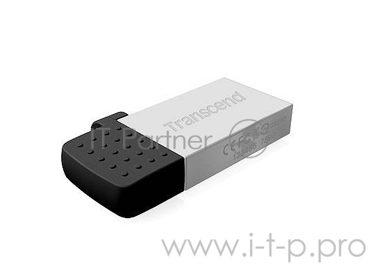 Флеш Диск 16GB Transcend JetFlash 380, USB 2.0,OTG,металл серебро