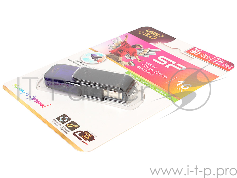 Флеш Диск 16GB SILICON POWER Blaze B31 Purple, SP016GBUF3B31V1U, USB 3.0