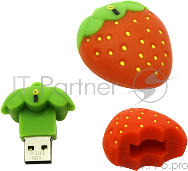 Флеш Диск 16GB ICONIK Клубника, RB-STRAW-16GB, USB 2.0