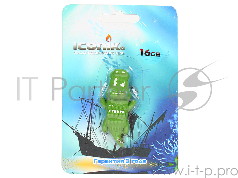 Флеш Диск 16GB ICONIK Крокодил, RB-CROC-16GB, USB 2.0