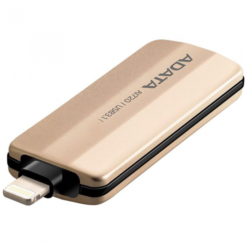 Флеш Диск 128GB A-DATA i-Memory AI720, USB 3.1/Lightning, Gold