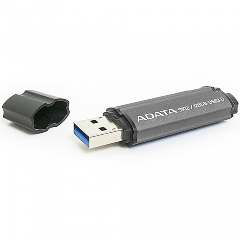 Флеш Диск 128GB A-DATA S102 PRO, USB 3.0, Серый алюминий (Read 600X)