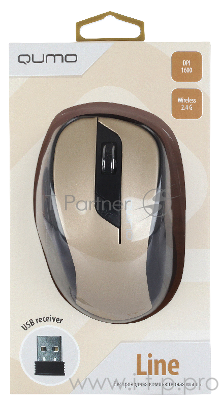 Клавиатуры, мыши Мышь Qumo Office Line Bronze M64 24361 {6 кноп., беспр. 2.4G, 800/1200/1600 dpi}