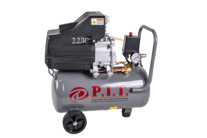 Компрессоры, Пневматическое оборудование P.I.T Компрессор PAC24-C (1,5кВт, 2,2лс, 206 л/мин, 24л, 2 выхода, европереходник) . PAC24-C