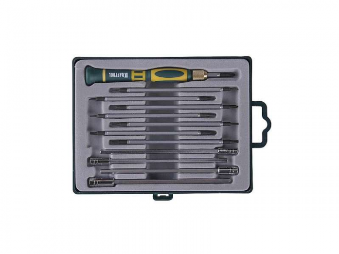 Наборы отверток Набор KRAFTOOL Отвертки для точных работ с насадками, в боксе, 12 предметов 25611-H12