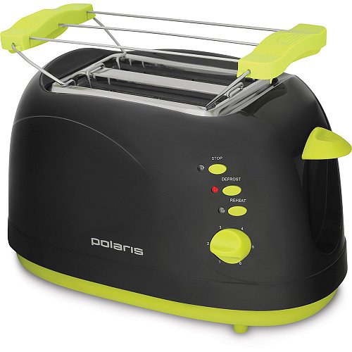 Тостер POLARIS PET 0702LB черный/зеленый