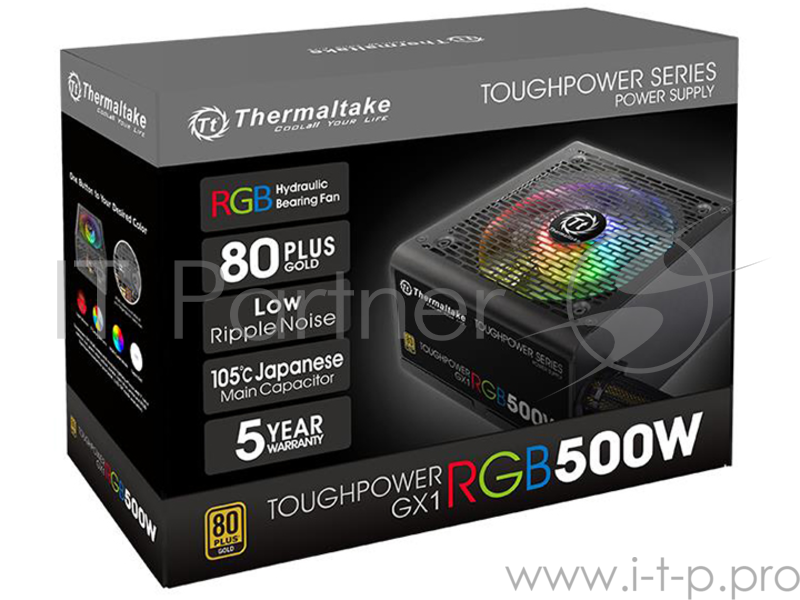 Блок питания Thermaltake Toughpower GX1 RGB 500W (PS-TPD-0500NHFAGE-1) v.2.4,A.PFS,80 Plus Gold,Fan