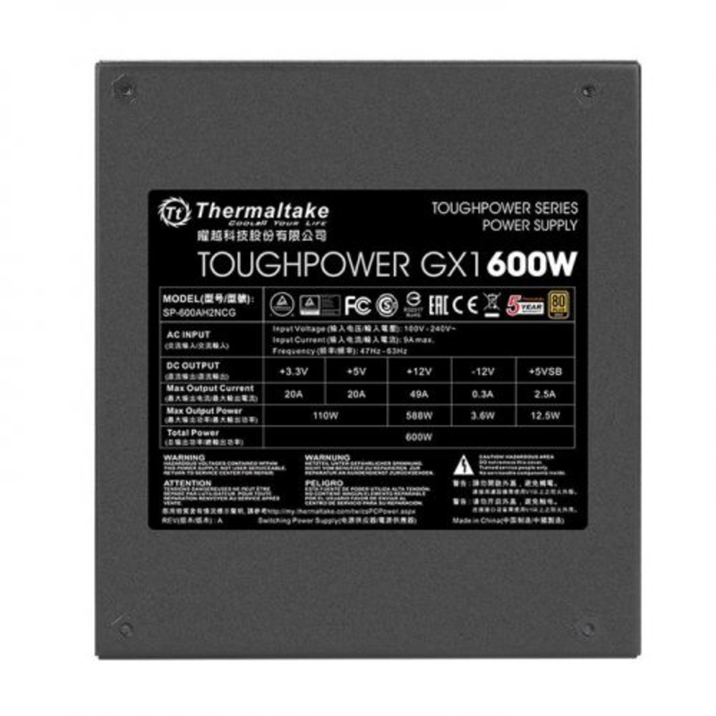 Блок питания Thermaltake Toughpower GX1 600W (PS-TPD-0600NNFAGE-1) v.2.4,A.PFS,80 Plus Gold,Fan 12 c
