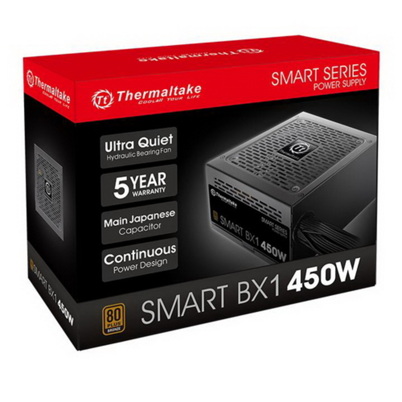 Блок питания Thermaltake Smart BX1 450W (PS-SPD-0450NNSABE-1) v2.3, A.PFC, 80 Plus , Fan 12 cm, Reta