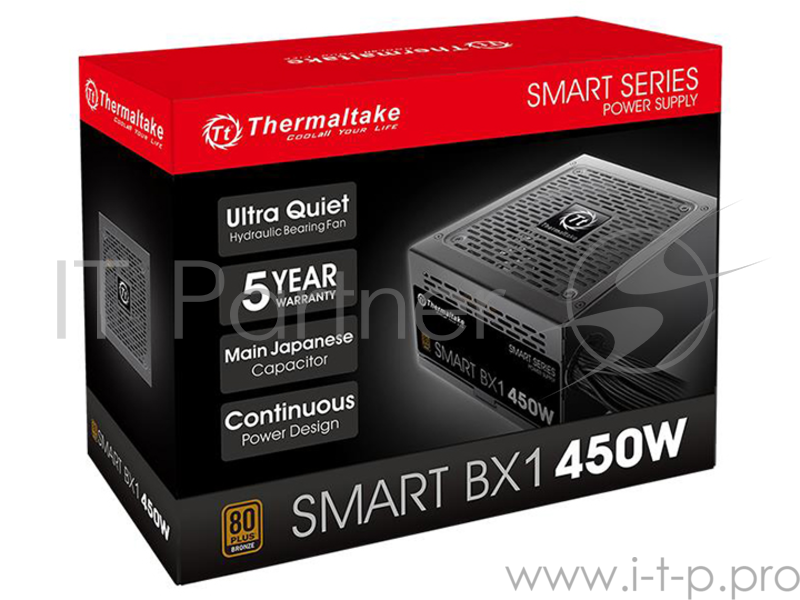 Блок питания Thermaltake Smart BX1 450W (PS-SPD-0450NNSABE-1) v2.3, A.PFC, 80 Plus , Fan 12 cm, Reta