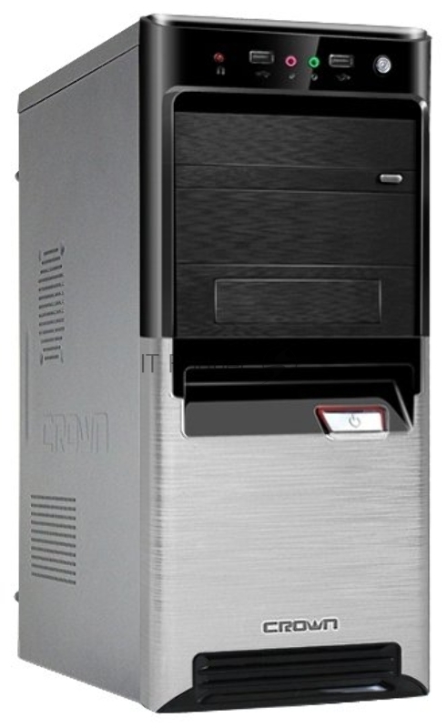 Корпус CROWN Корпус Miditower CMC-SM164 black/silver ATX w/o USB2.0