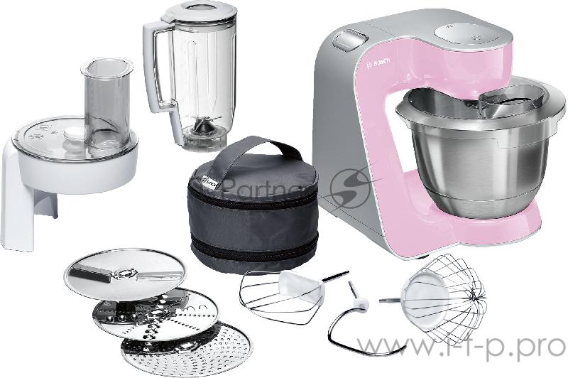Кухонный комбайн Bosch MUM58K20 1000Вт розовый/серебристый