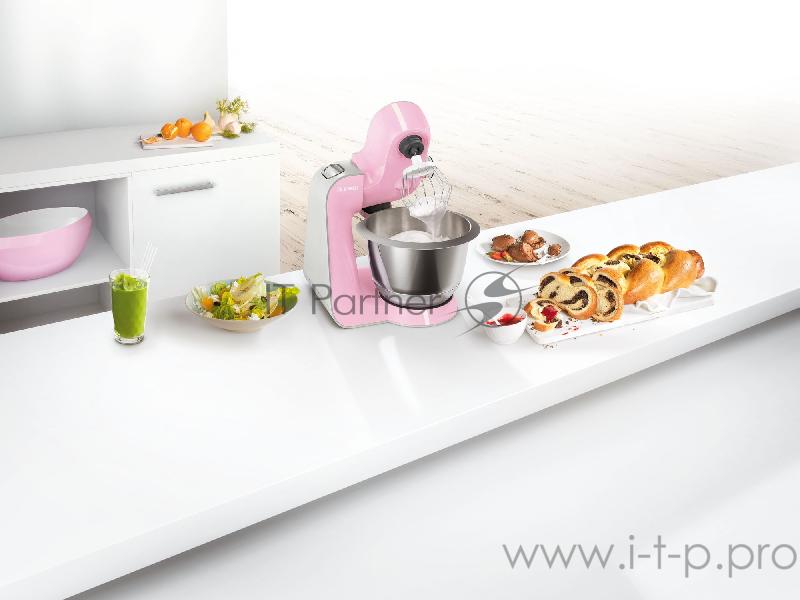 Кухонный комбайн Bosch MUM58K20 1000Вт розовый/серебристый