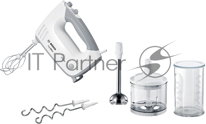 Миксер ручной Bosch MFQ36480 450Вт белый/серый