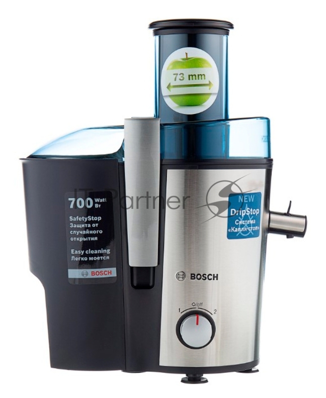 Соковыжималка центробежная Bosch MES3500 серебристый/синий