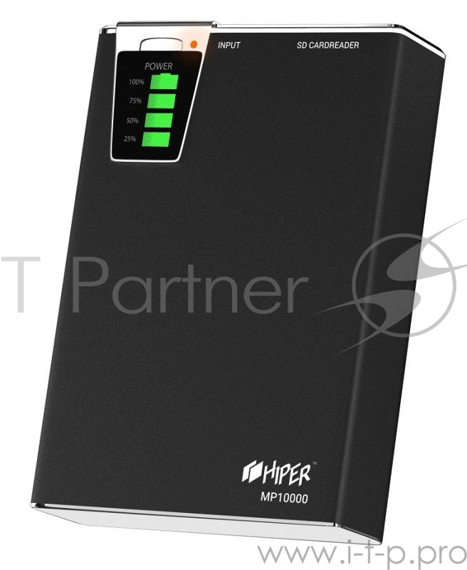 Мобильный аккумулятор Hiper MP10000 Li-Ion 10000mAh 2.1A+1A черный 2xUSB