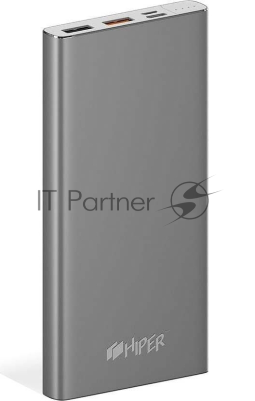 Мобильный аккумулятор Hiper MPX10000 Li-Pol 10000mAh 3A+3A+1A серый 2xUSB