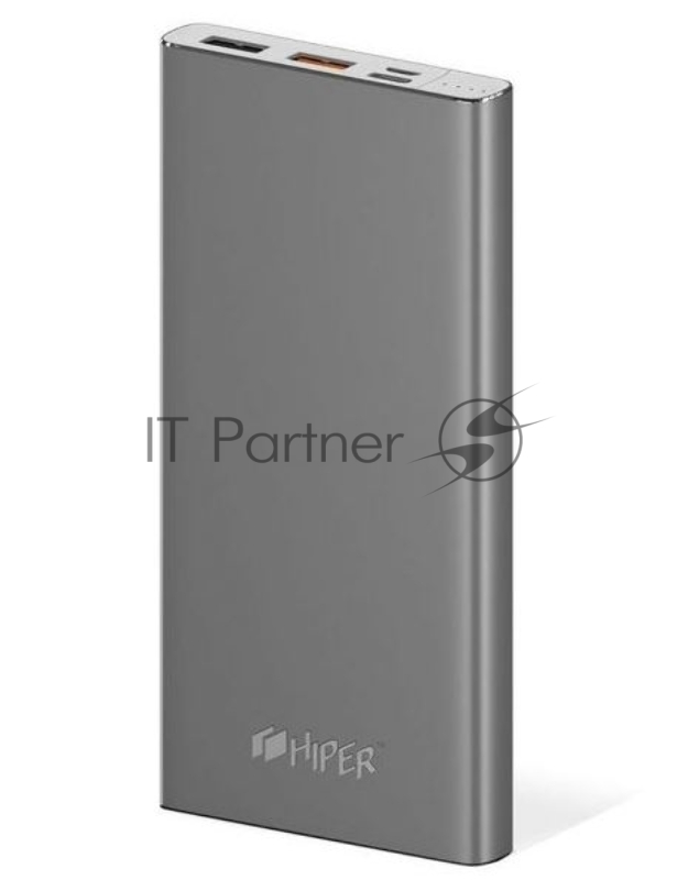 Мобильный аккумулятор Hiper MPX10000 Li-Pol 10000mAh 3A+3A+1A серый 2xUSB