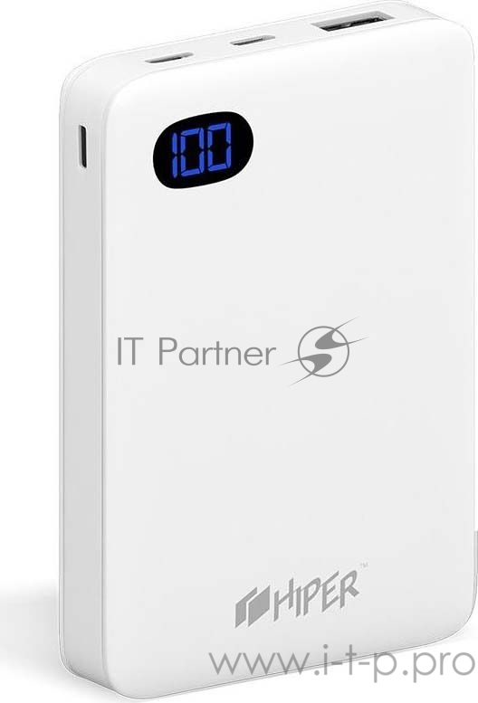 Мобильный аккумулятор Hiper SN10000 Li-Pol 10000mAh 2.4A белый 1xUSB