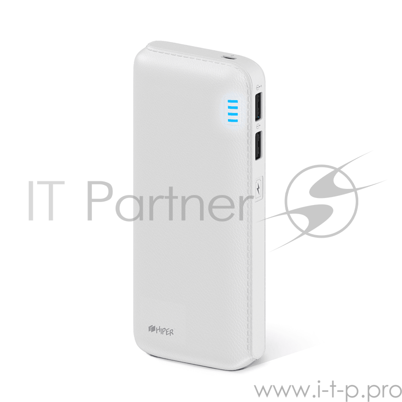 Мобильный аккумулятор Hiper SP12500 Li-Ion 12500mAh 2.1A+1A белый 2xUSB