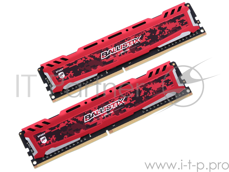Память DDR4 16Gb 2x8Gb (pc-25600) 3200MHz Crucial Ballistix Sport LT Red CL16 SRx8 BLS2K8G4D32AESEK