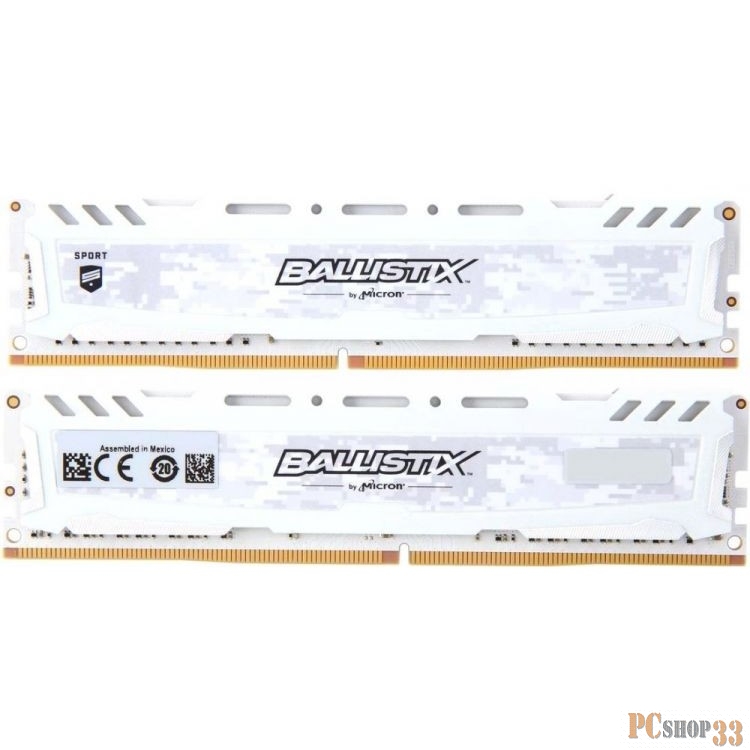 Память DDR4 16Gb 2x8Gb (pc-24000) 3000MHz Crucial Ballistix Sport LT White CL15 SRx8 BLS2K8G4D30AESC