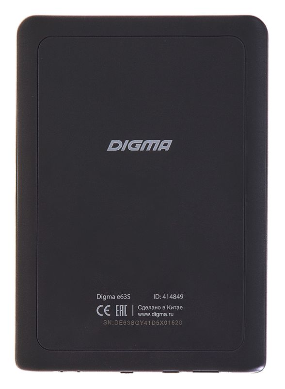 Электронная книга Digma E63S 6 E-Ink Carta 800x600 600MHz/4Gb/microSDHC темно-серый