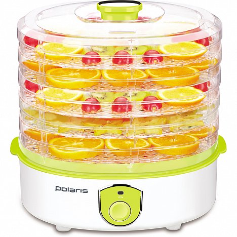 Сушилка для овощей и фруктов Polaris PFD 2205D, 5 поддонов, электро.упр, белый