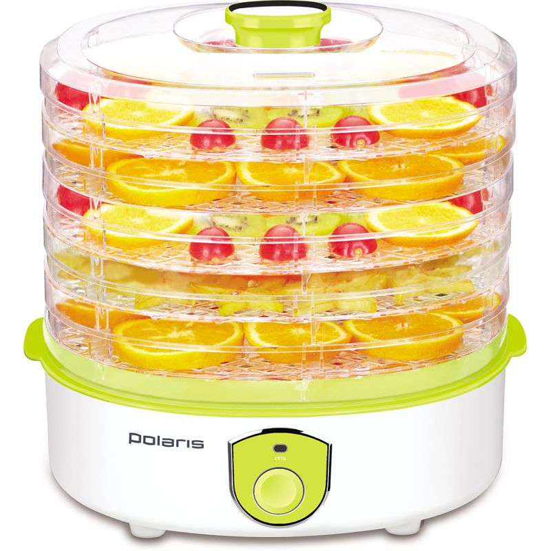 Сушилка для овощей и фруктов Polaris PFD 2205D, 5 поддонов, электро.упр, белый